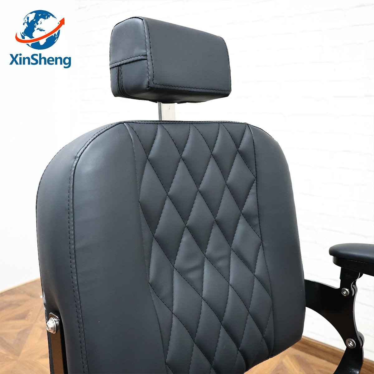 barber salon shop furniture round seat shaving chair relining backrest black old school barber chair for sale