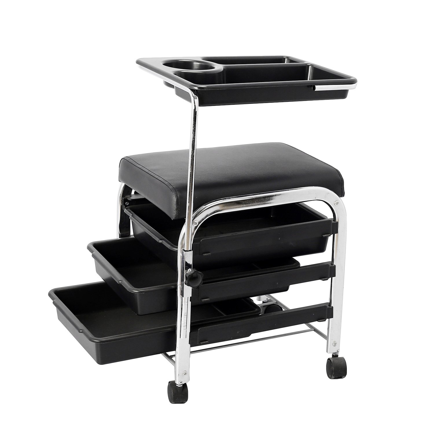 Hot Selling Salon Furniture Drawer Type Spa Pedicure Cart with Tray Manicure Stool Chair for Living Room Manicure Salon Trolley