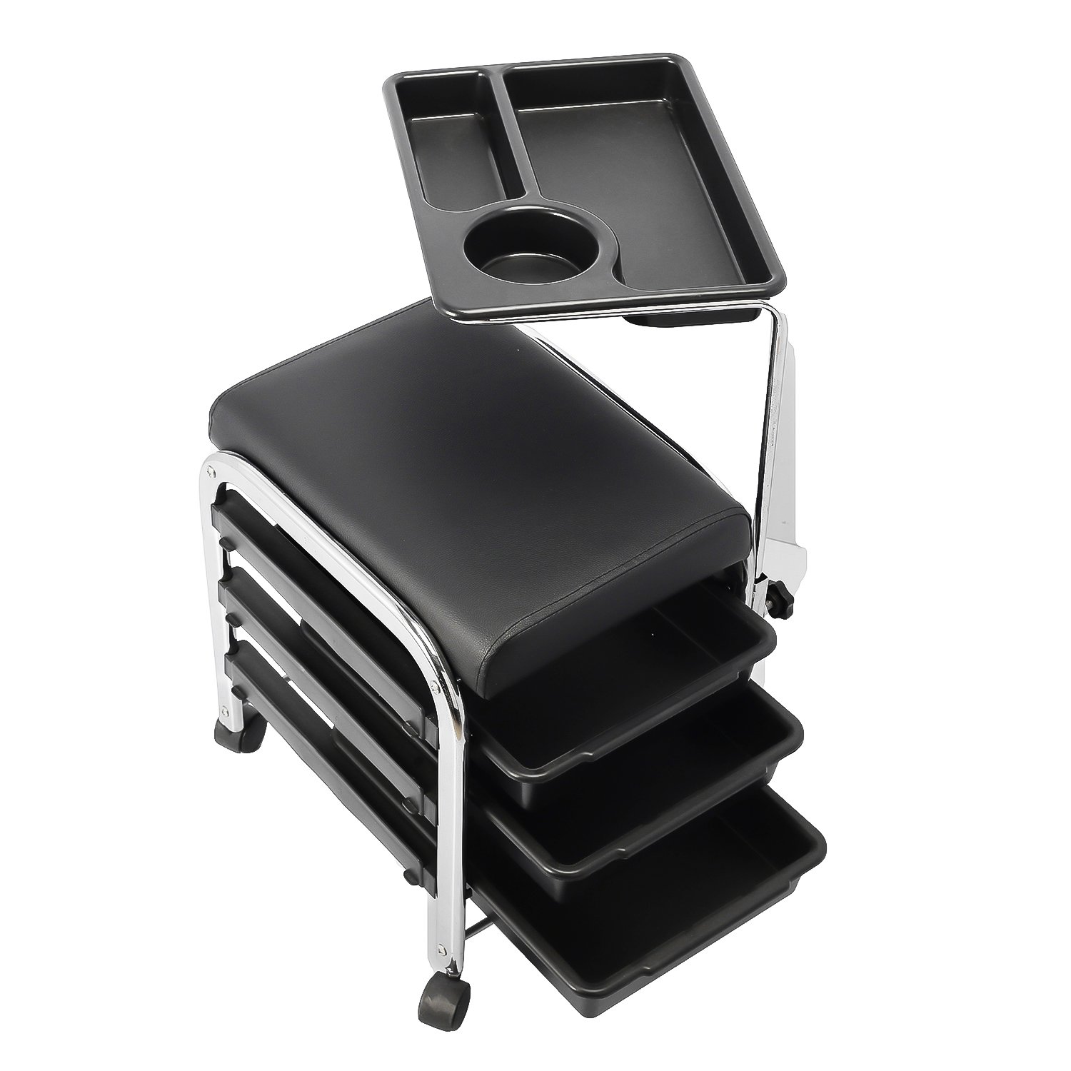 Hot Selling Salon Furniture Drawer Type Spa Pedicure Cart with Tray Manicure Stool Chair for Living Room Manicure Salon Trolley