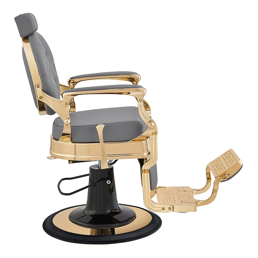 DM Wholesale modern beauty salon furniture for sale in black and gold recliners and barber chairs luxury barber chair
