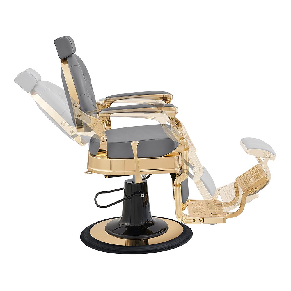 DM Wholesale modern beauty salon furniture for sale in black and gold recliners and barber chairs luxury barber chair