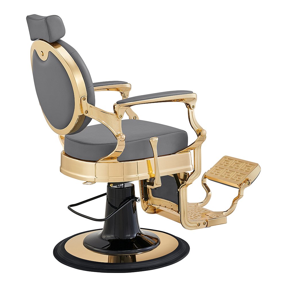 DM Wholesale modern beauty salon furniture for sale in black and gold recliners and barber chairs luxury barber chair