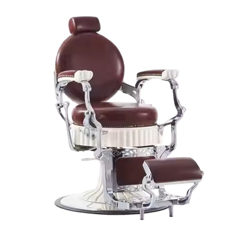 Modern High Quality Leather Hairdressing Chair Tiltable Hydraulic Men's Barber Chair For Beauty Salon Barber Shop Furniture