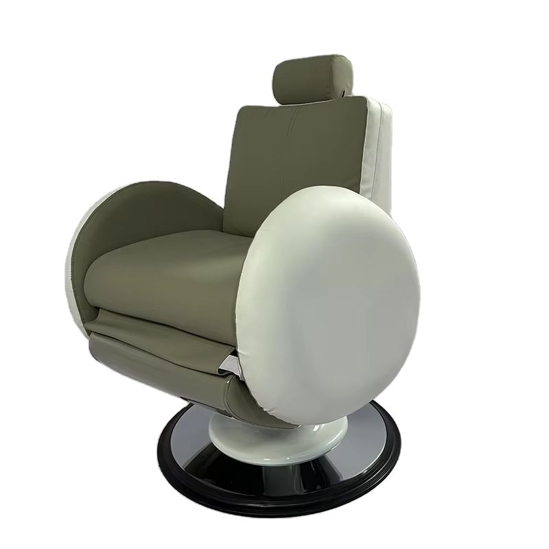 Modern electric adjustable barbershop green leather styling chair 2 motor rotation hairdressing barber chair