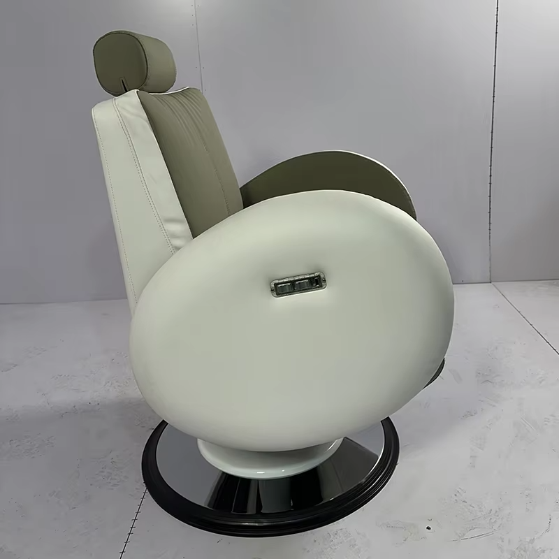 Modern electric adjustable barbershop green leather styling chair 2 motor rotation hairdressing barber chair
