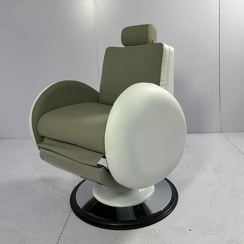 Modern electric adjustable barbershop green leather styling chair 2 motor rotation hairdressing barber chair