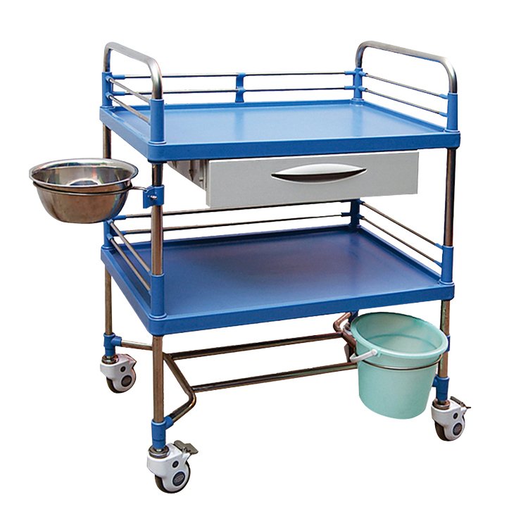 Cheap Price Hebei Factory Hospital Use 3 Tiers Abs Plastic Medical Treatment trolley Cart With Drawer