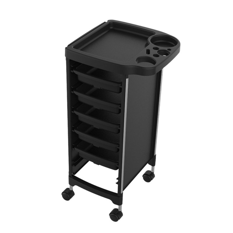 New Black Beauty Trolley Hot Metal Plastic Beauty Salon Trolley Hairdressing Cart For Bedroom Barber Shop School