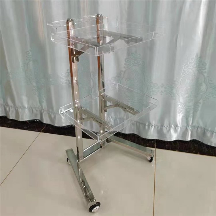 Diant silver hand carts trolleys steel salon tool cart with wheels