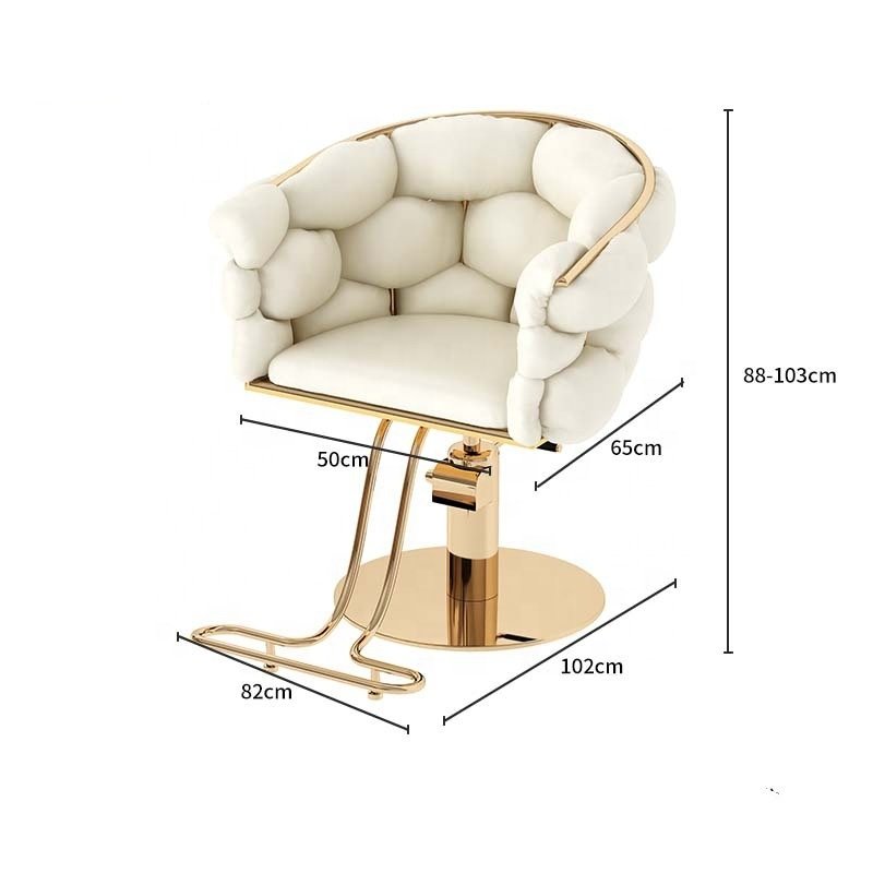 Hot Sale Barber Chair Cheap Portable Leather Gold metal nail chair beauty salon bar chairs Simple Style Beauty Furniture