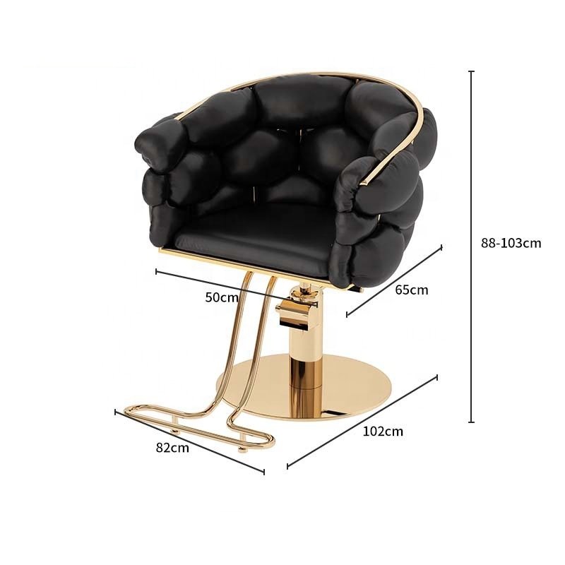 Hot Sale Barber Chair Cheap Portable Leather Gold metal nail chair beauty salon bar chairs Simple Style Beauty Furniture