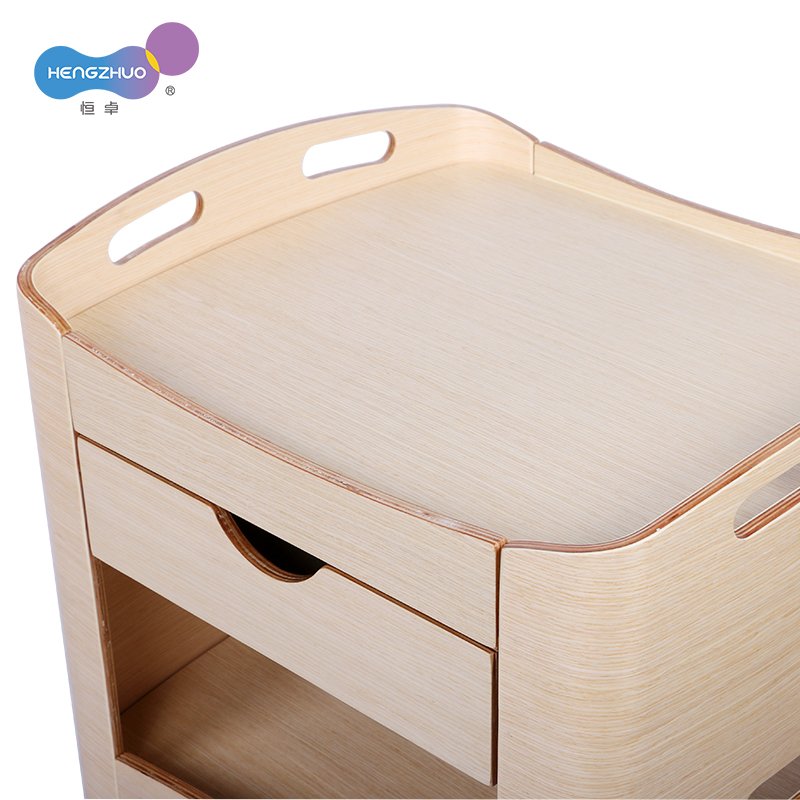 Cheap Beauty Hair Salon Trolley Wooden And Metal Hairdressing Salon Cart for Barber Station