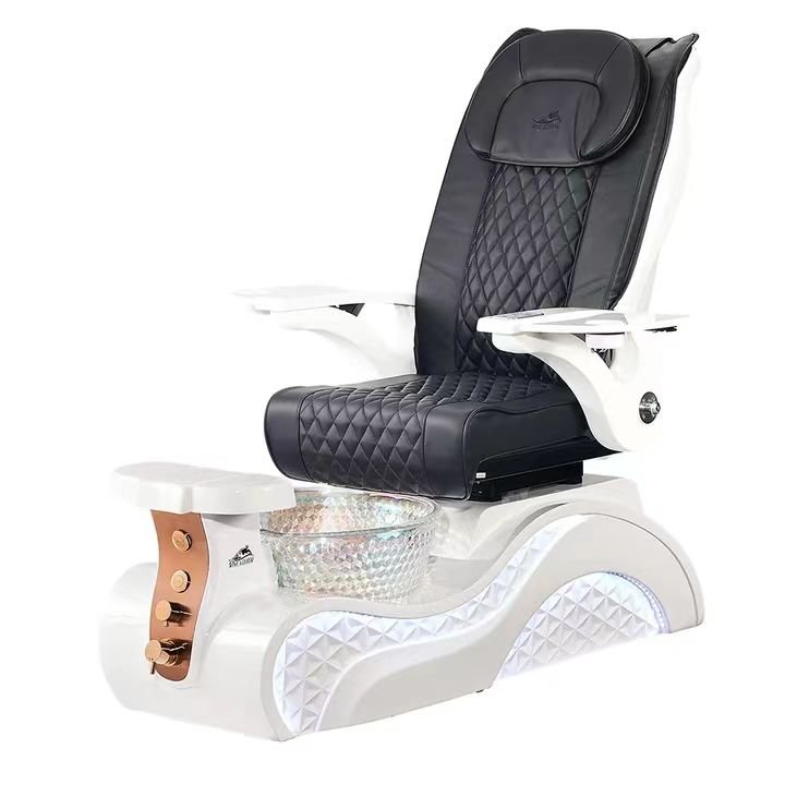 Luxury Massage Foot Bath chair 4 Motor Control With LED Light Pedicure chair Customizable Logo For Beauty Shop