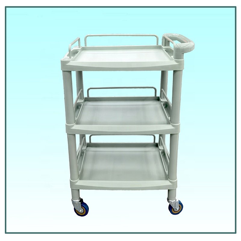 Beauty Hair Instrument Tray Cart Rolling Salon Spa Trolley Cart ABS Tray Stand Salon Trolley Cart Organizer With Wheel