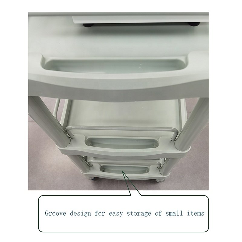 Beauty Hair Instrument Tray Cart Rolling Salon Spa Trolley Cart ABS Tray Stand Salon Trolley Cart Organizer With Wheel