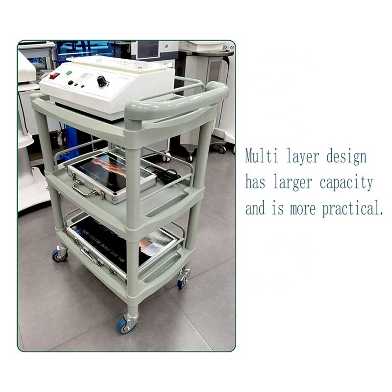 Beauty Hair Instrument Tray Cart Rolling Salon Spa Trolley Cart ABS Tray Stand Salon Trolley Cart Organizer With Wheel