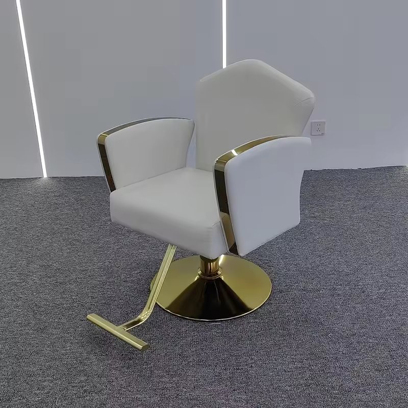 Professional triangle back side lying white customizable logo barber chair new era style