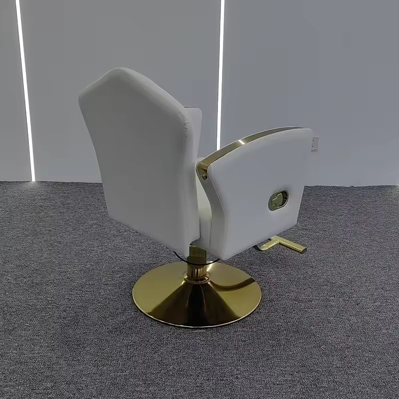 Professional triangle back side lying white customizable logo barber chair new era style