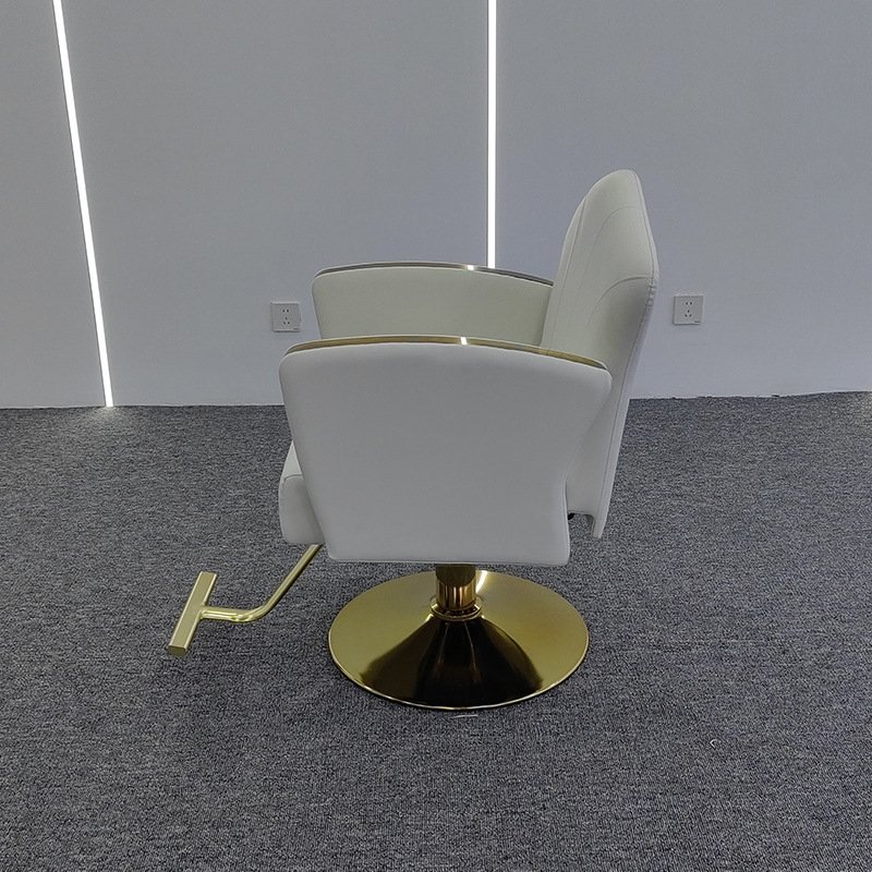 Professional triangle back side lying white customizable logo barber chair new era style
