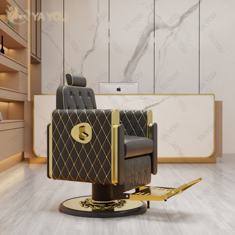 SAIYOU high quality extra large pump gold barber chair reversible retro chair custom color for barber shop