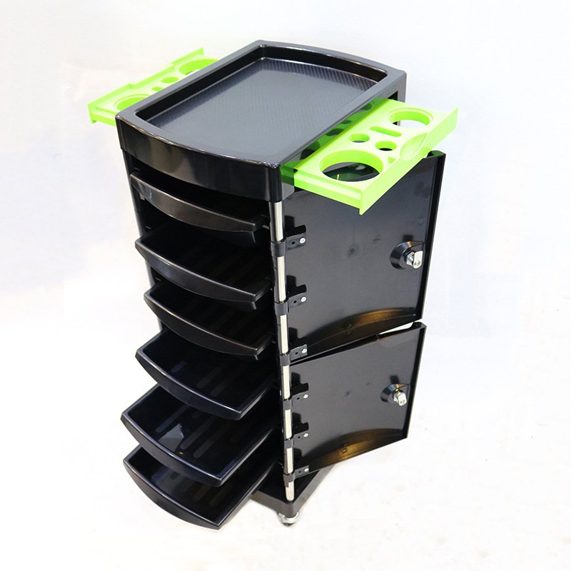 Cheap Beauty Salon Furniture Hair Salon Trolley Cart Hair Styling Iron with Plastic Traditional 2pcs/ctn 4 Wheels Painting Black