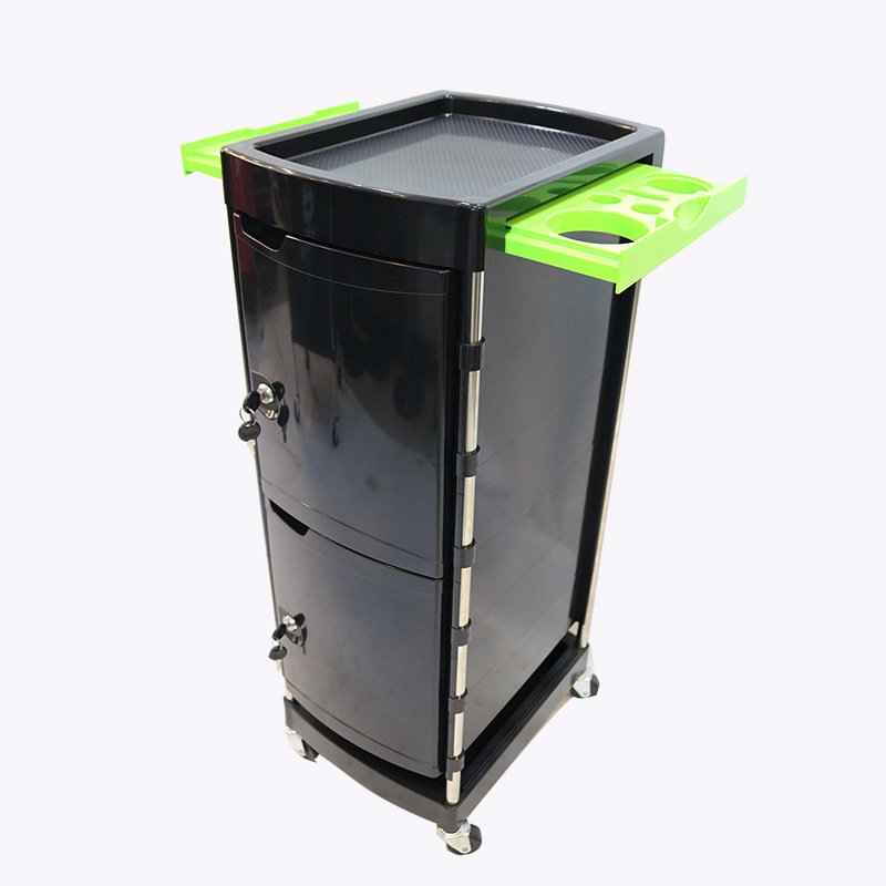 Cheap Beauty Salon Furniture Hair Salon Trolley Cart Hair Styling Iron with Plastic Traditional 2pcs/ctn 4 Wheels Painting Black
