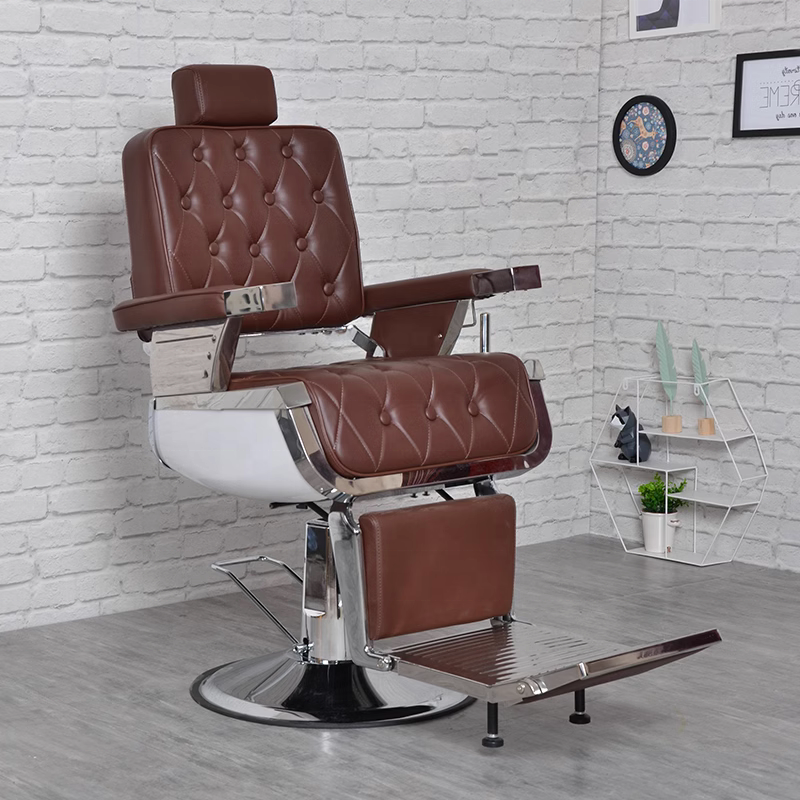High quality modern hair salon equipment barbershop red shaving chair reclining antique barber chair for men