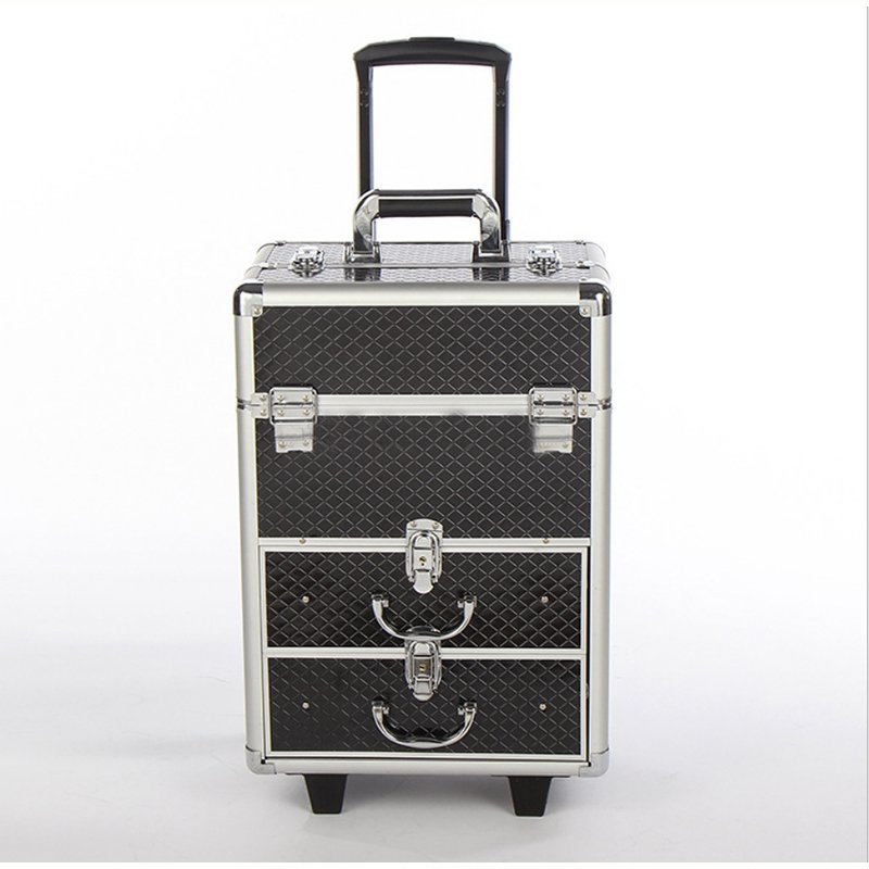 Professional High Quality 3 Layer Trolley Makeup Case PVC Material Nail Salon Hairdressing Cosmetic case