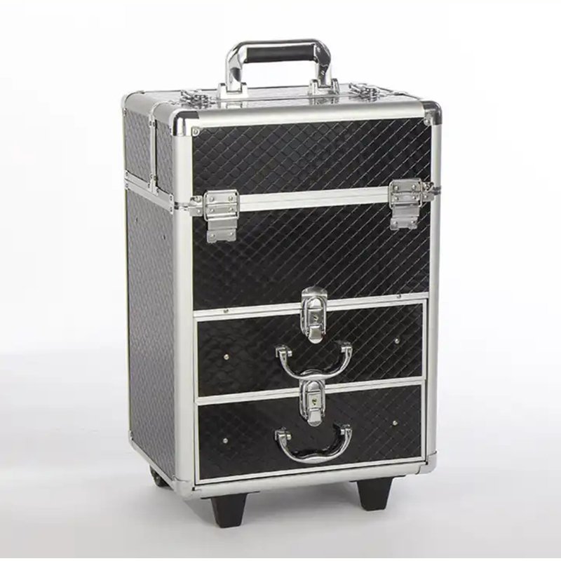 Professional High Quality 3 Layer Trolley Makeup Case PVC Material Nail Salon Hairdressing Cosmetic case
