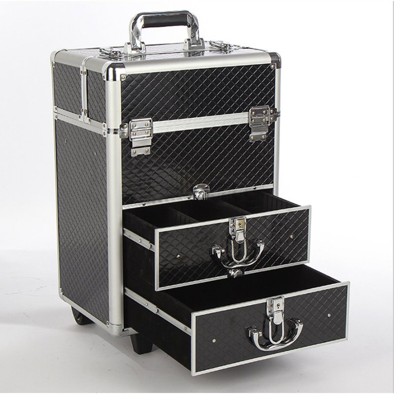 Professional High Quality 3 Layer Trolley Makeup Case PVC Material Nail Salon Hairdressing Cosmetic case