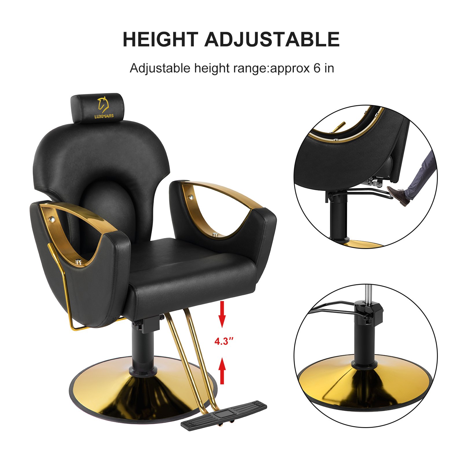 Cheap prices professional luxury reclining hydraulic barber shop chairs