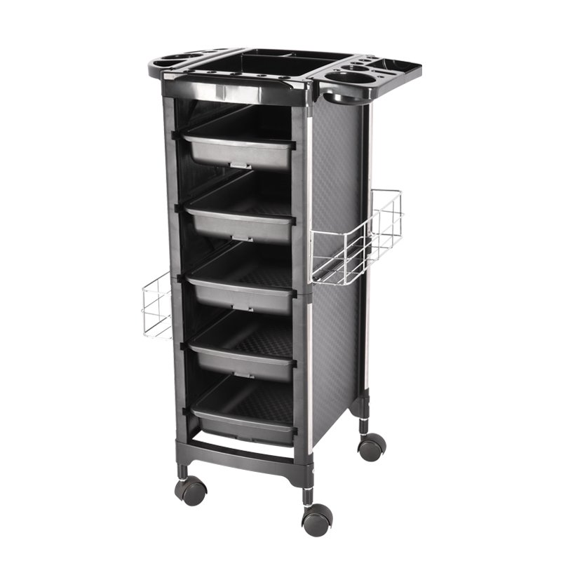 Wholesale salon trolley black equipment for salon New design beauty salon trolley manicure shelves tool cart hairdressing