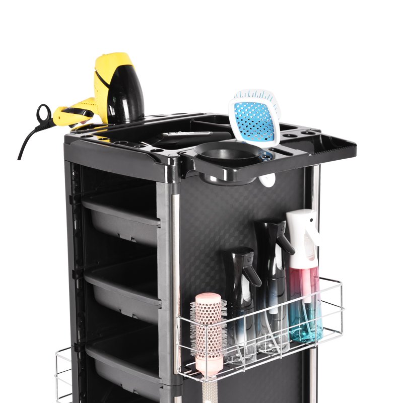 Wholesale salon trolley black equipment for salon New design beauty salon trolley manicure shelves tool cart hairdressing