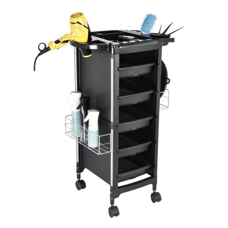 Wholesale salon trolley black equipment for salon New design beauty salon trolley manicure shelves tool cart hairdressing
