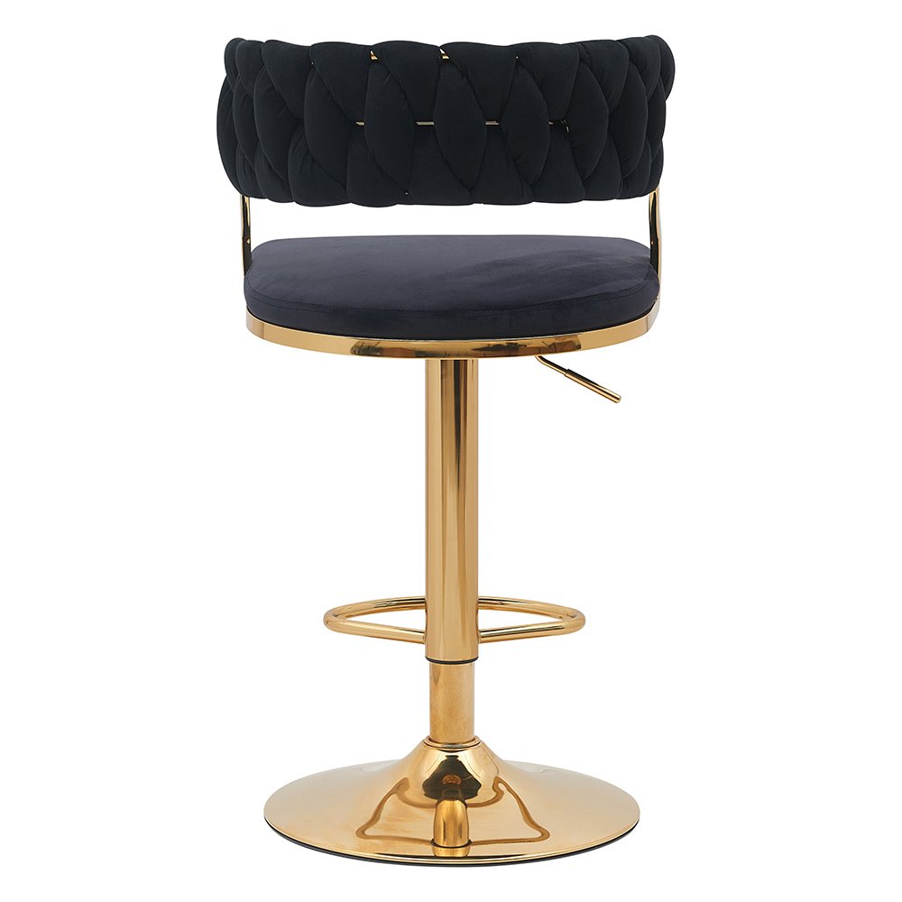 Bar Chair Nordic Counter Furniture Golden Metal Round Base Swivel Adjustable Velvet Bar Chair