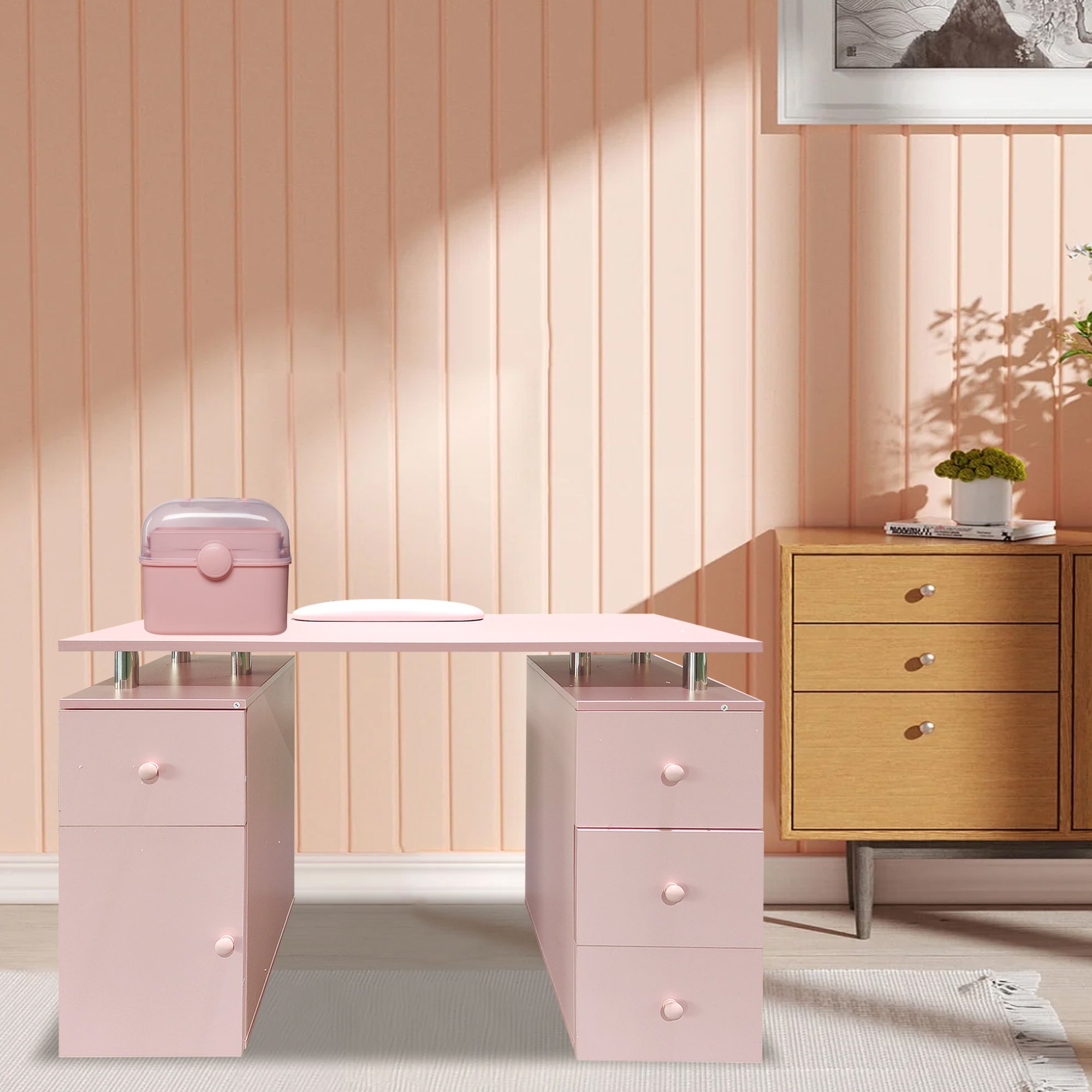 Portable Foldable Workstation Makeup Organizer Tattoo Trolley Case Tattoo Armrest Nails Table Salon Manicure Table