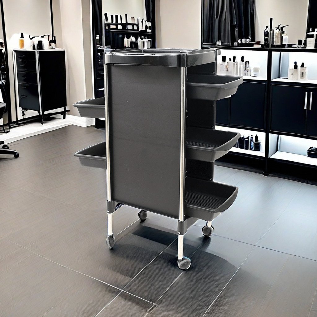 salon spa station PP Adjustable with lock beauty salon trolley