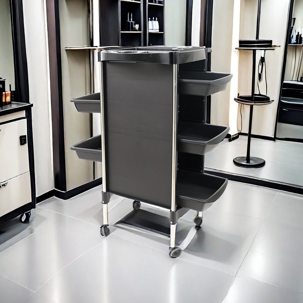 salon spa station PP Adjustable with lock beauty salon trolley