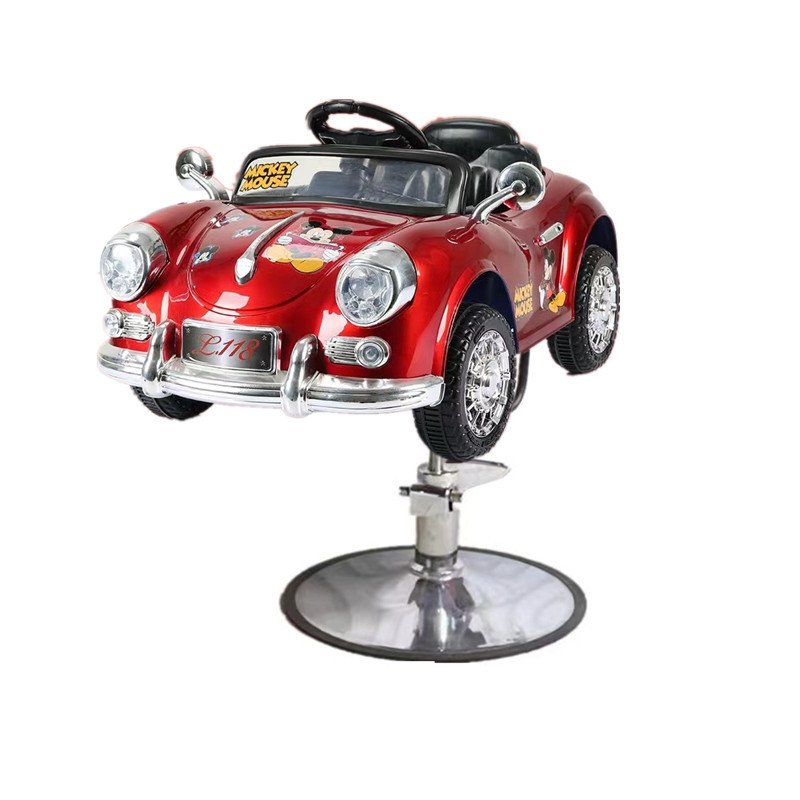 Latest Cartoon Design Salon Furniture With Toy Cars Swivelling Children Barber Chair Barber Shop Salon Chair