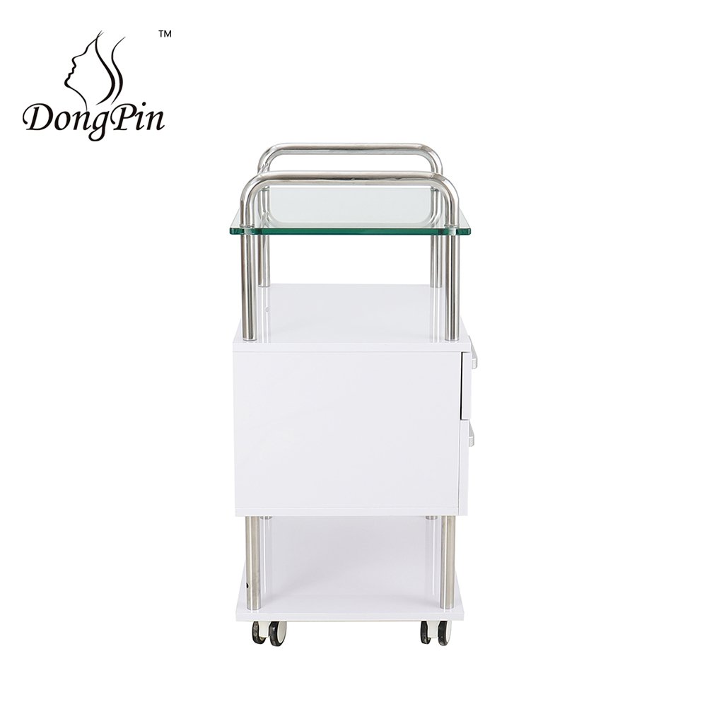 White hair salon trolley cart manufacturer beauty tool cart storage with wheels lockable