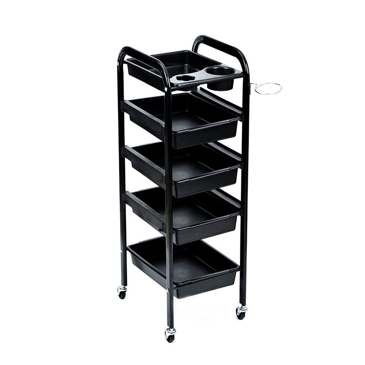 Wholesale New Barber Salon Cart Black Rolling Trolley Trolley Cart Beauty Salon Hairdressing Salon Trolleys