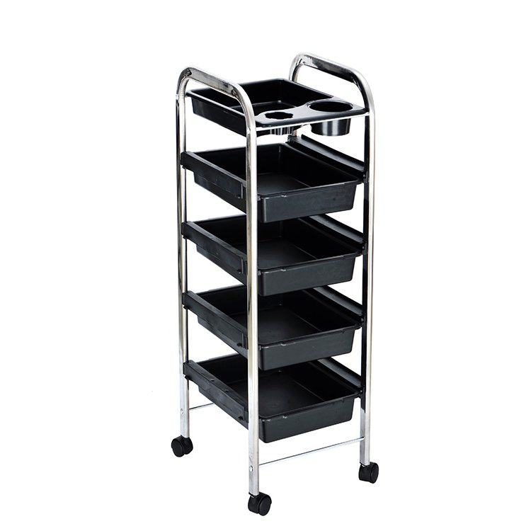 Wholesale New Barber Salon Cart Black Rolling Trolley Trolley Cart Beauty Salon Hairdressing Salon Trolleys