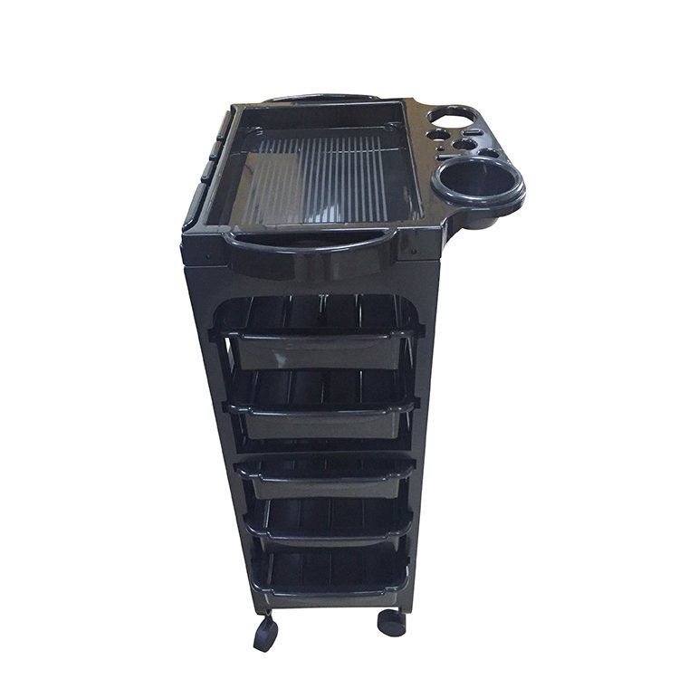 Wholesale New Barber Salon Cart Black Rolling Trolley Trolley Cart Beauty Salon Hairdressing Salon Trolleys