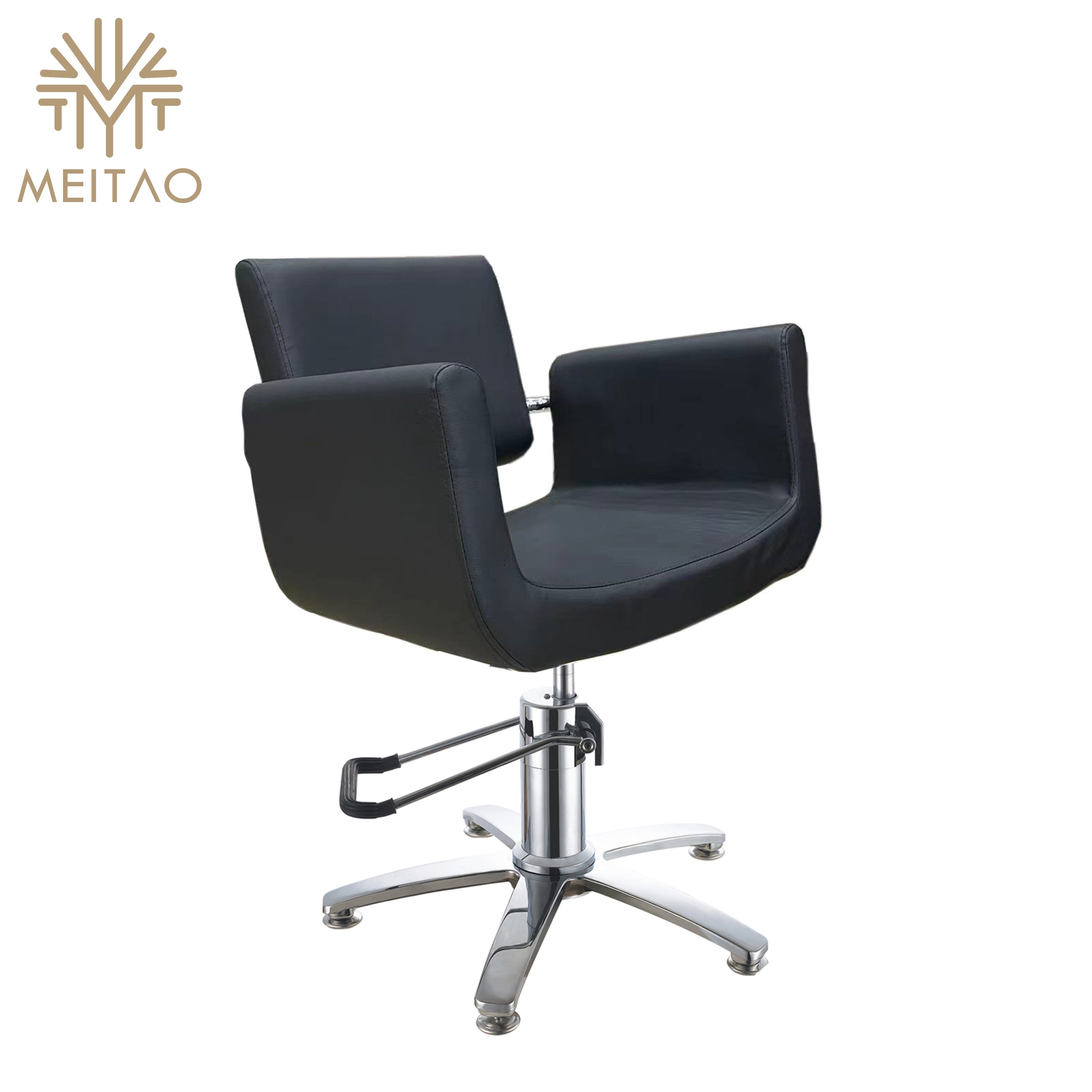 Modern Hydraulic Salon Barber Chair with Sleek Design Comfortable Upholstery and Sturdy Chrome Base for Professional Hair Salons