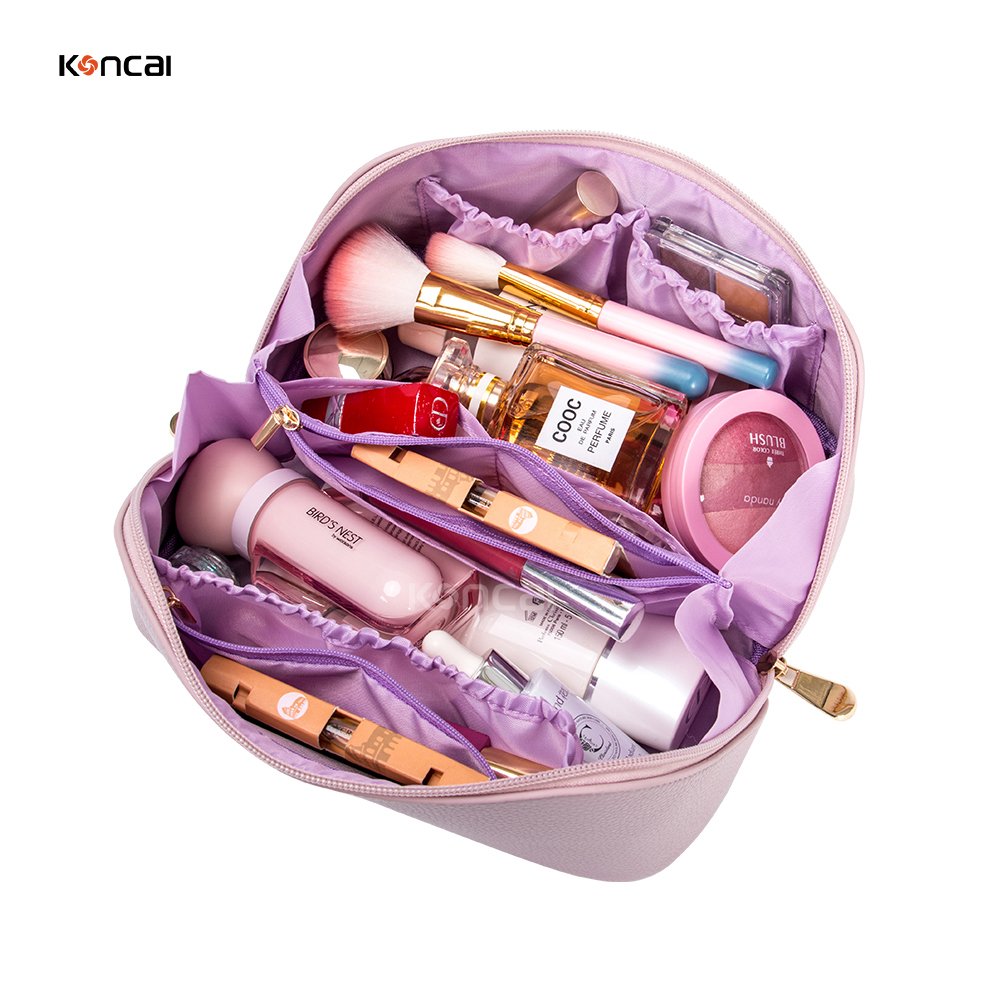 Custom Private Label Waterproof Pink Soft Pu Leather Portable Make Uposmetic Teddy Makeup Bag Pouch Travel Organizer Bags Case