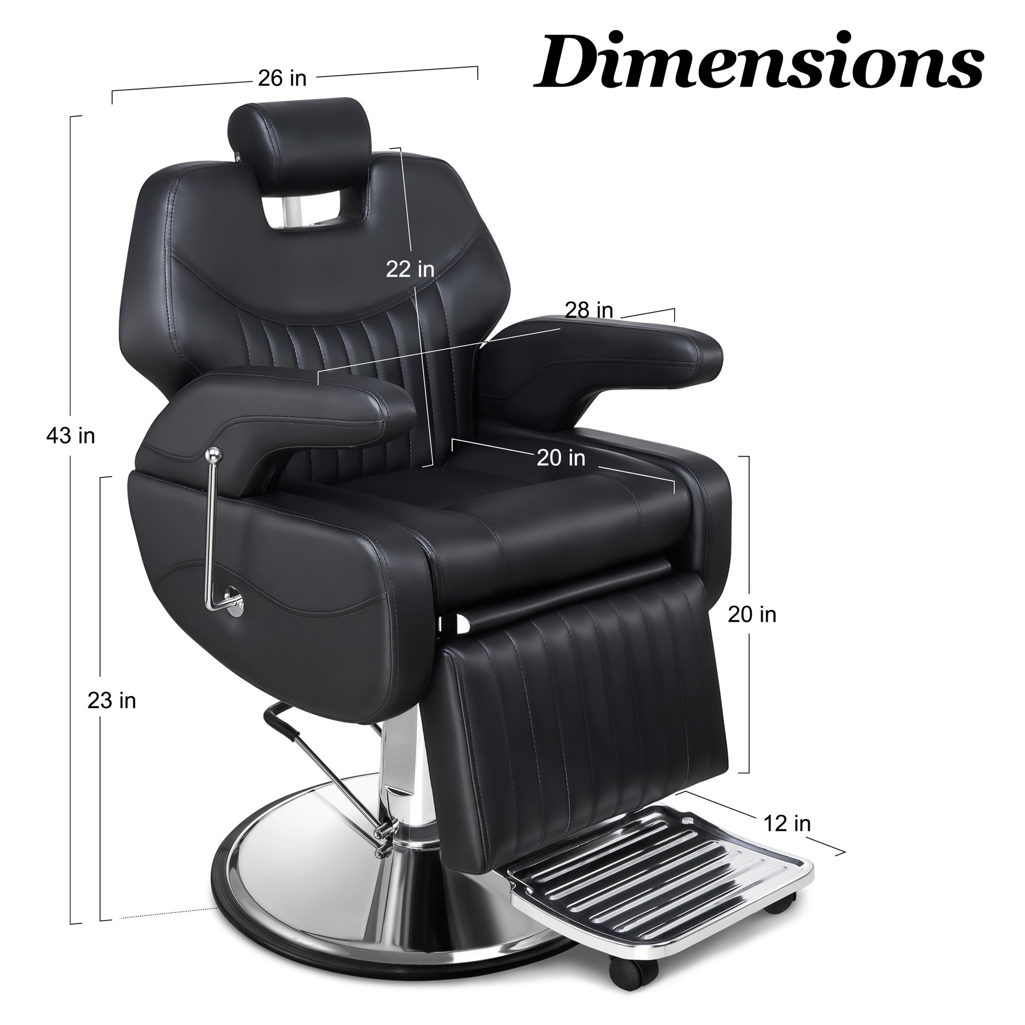 Modern Salon Chair with Adjustable Height Durable and High-Quality Reclining Barber Chair for Salon and Spa