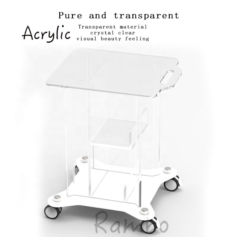 Drop shipping very popular Acrylic Beauty Cart Trolley Cart Beauty Salon facial Cart Beauty