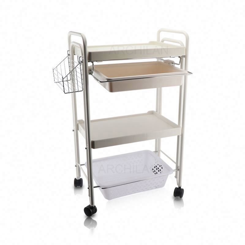 4 rounds tool trolley with tools beauty salon trolley