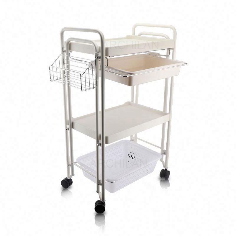 4 rounds tool trolley with tools beauty salon trolley