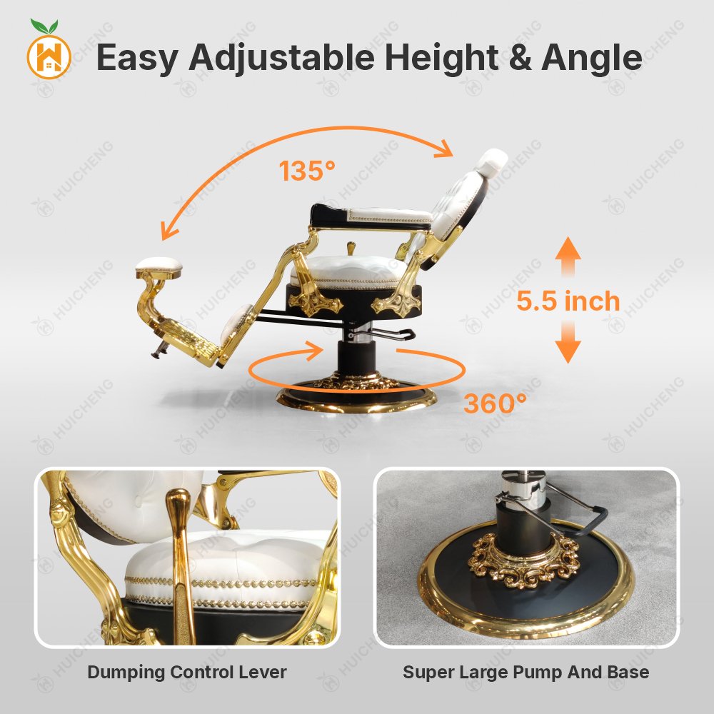 Hot Selling Foldable Adjustable High Seat Barber Chair With Pedal Back Put Down BC8829A